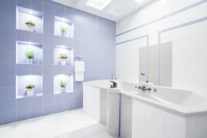 stylish bathroom renovation with a1flooring in lewisville tx